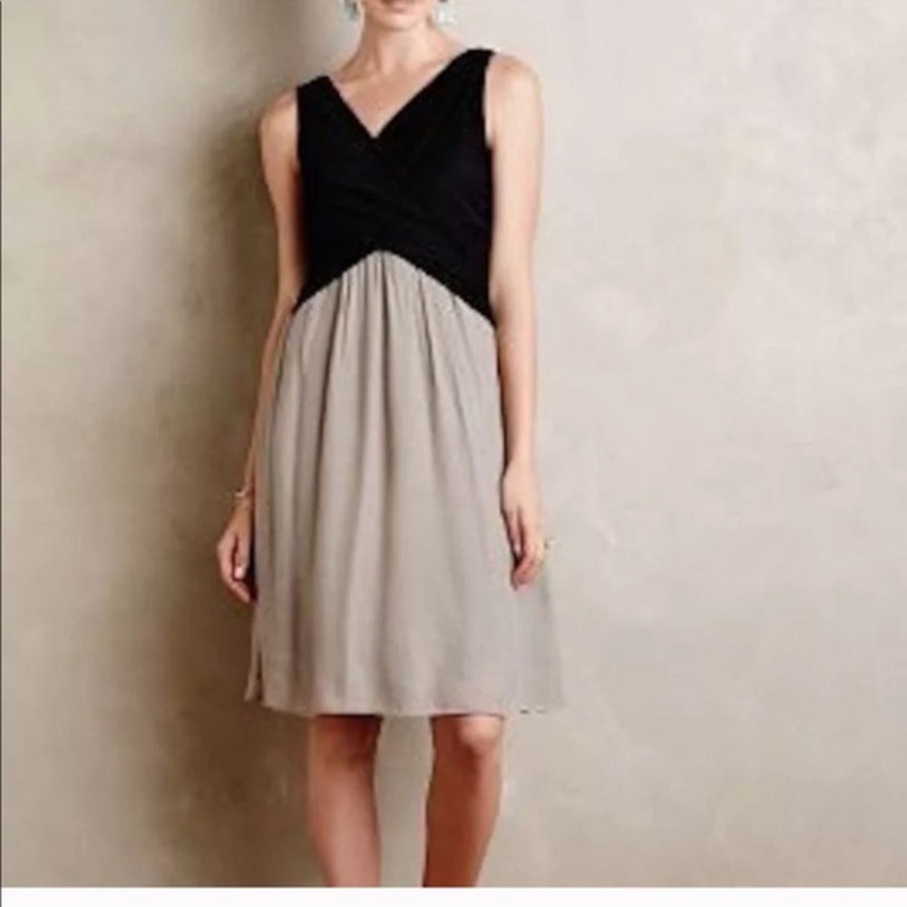 Anthropologie Black and Tan Amadi Lola Dress